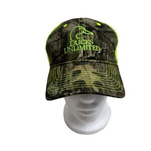 DUCKS UNLIMITED Oroville California Chapter Camo Green Mesh Adjustable Hat OSFM